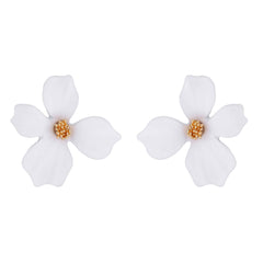 Bohemian Cotton Flower Petal Hoop Earrings