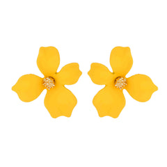 Bohemian Cotton Flower Petal Hoop Earrings