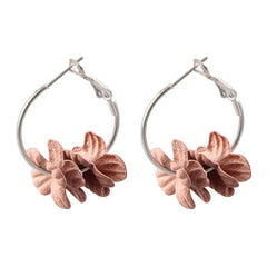 Bohemian Cotton Flower Petal Hoop Earrings