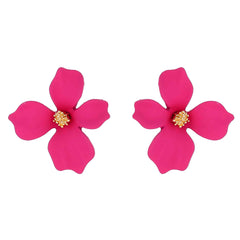 Bohemian Cotton Flower Petal Hoop Earrings