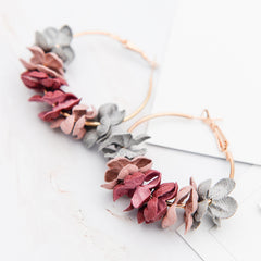 Bohemian Cotton Flower Petal Hoop Earrings