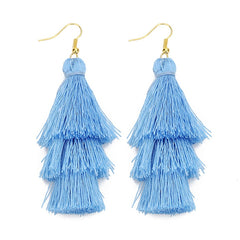 Bohemian Layered Fringed Tassel Drop Stacked Earrings