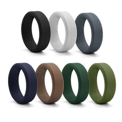 Men's Classic 8mm Dome Beveled Edge Silicone Ring