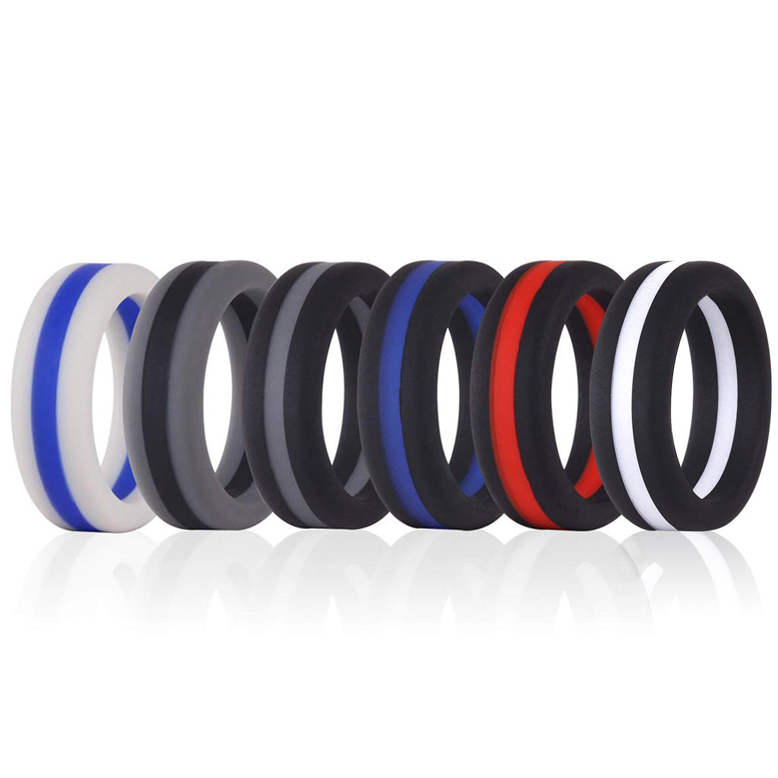 Men's 8mm Two Tone Silicone Ring