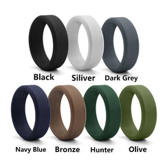 Men's Classic 8mm Dome Beveled Edge Silicone Ring