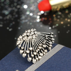 Sparkling Starburst Crystal Jacket Earrings