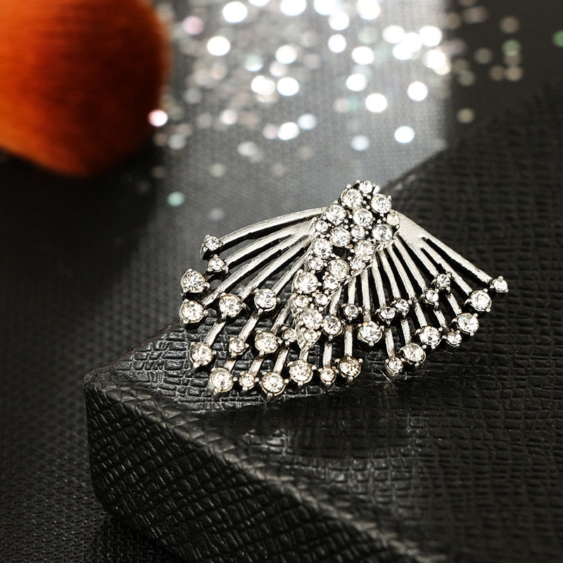 Sparkling Starburst Crystal Jacket Earrings