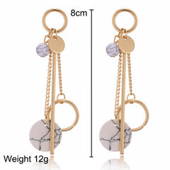 Pearl Tassel Earrings With Round Charms