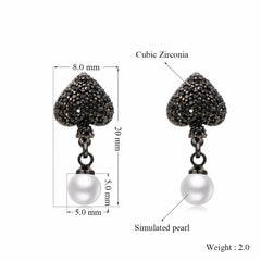 Women's Poker Spade Imitation Pearl Drop Earrings