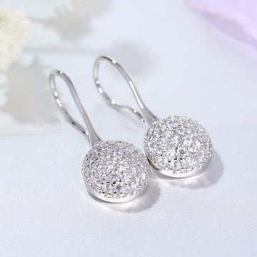 CZ Charm Drop Rose Gold Plated Earrings