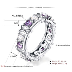 Women's Cross Style Channel Set CZ Silver Plated Ring