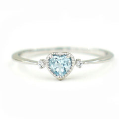 Women's Classic Simple Heart Shaped CZ Silver Plated Ring