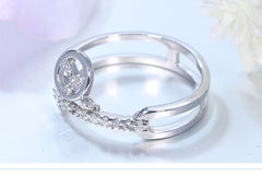 Women's Crossover to Single Band Rose Gold Plated T Pendant Ring