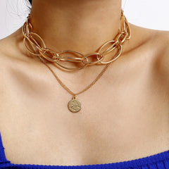Women's Vintage Twisted Chunky Link Chain Necklace