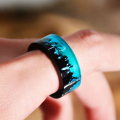 Women's 10mm 'Melting Landscape' Acetate Acrylic Ring