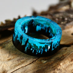 Women's 10mm 'Melting Landscape' Acetate Acrylic Ring