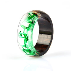 Women's 8mm 'Wood and Lava' Acetate Acrylic Ring