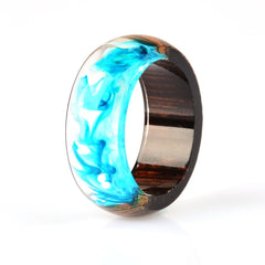 Women's 8mm 'Wood and Lava' Acetate Acrylic Ring