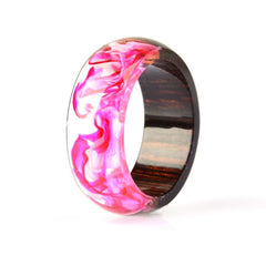 Women's 8mm 'Wood and Lava' Acetate Acrylic Ring