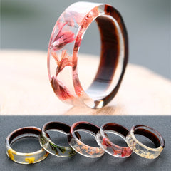 Women's 6mm 'Natural Suspension' Wood and Acetate Acrylic Ring