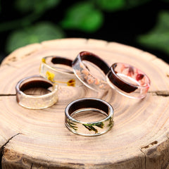 Women's 6mm 'Natural Suspension' Wood and Acetate Acrylic Ring
