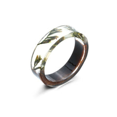 Women's 6mm 'Natural Suspension' Wood and Acetate Acrylic Ring