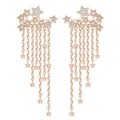 Women's European Long Tassel Star Drop Earrings