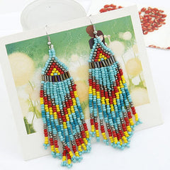 Women's Bohemian Beaded Dangle Drop Earrings