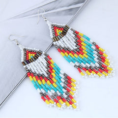 Women's Bohemian Beaded Dangle Drop Earrings