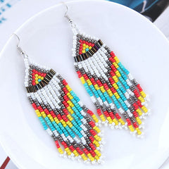 Women's Bohemian Beaded Dangle Drop Earrings