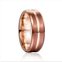 Women's 8mm Tungsten Carbide Rose Gold Ring