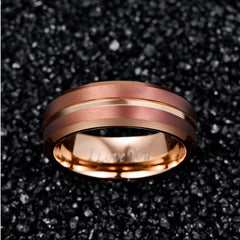 Women's 8mm Tungsten Carbide Rose Gold Ring