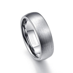Men's 7mm Brushed Silver Tungsten Carbide Ring