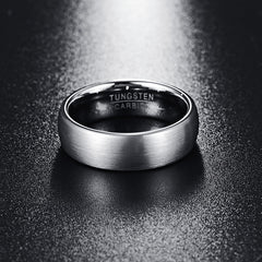 Men's 7mm Brushed Silver Tungsten Carbide Ring