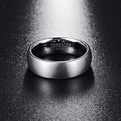 Men's 7mm Brushed Silver Tungsten Carbide Ring