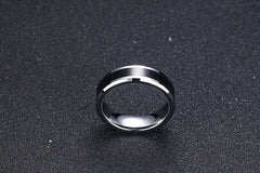 Men's 6mm Silver and Black Inner Tungsten Carbide Ring