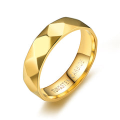 Men's 6mm Geometric Gold Tungsten Carbide Ring