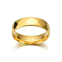 Men's 6mm Geometric Gold Tungsten Carbide Ring