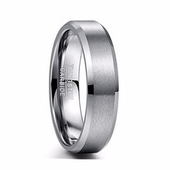 Men's 6mm Classic Tungsten Brushed Silver Tungsten Carbide Ring