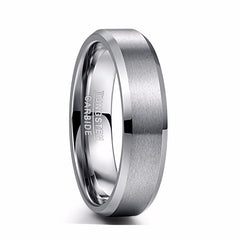 Men's 6mm Classic Tungsten Brushed Silver Tungsten Carbide Ring