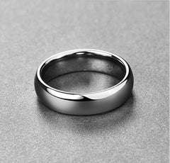 Men's 6mm Polished Silver Wedding Band Tungsten Carbide Ring