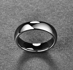 Men's 6mm Polished Silver Wedding Band Tungsten Carbide Ring