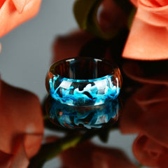 Women's 8mm 'Wood and Lava' Acetate Acrylic Ring