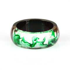 Women's 8mm 'Wood and Lava' Acetate Acrylic Ring