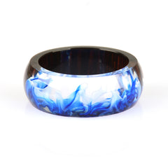 Women's 8mm 'Wood and Lava' Acetate Acrylic Ring