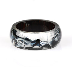 Women's 8mm 'Wood and Lava' Acetate Acrylic Ring