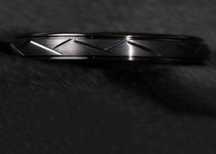 Men's 6mm Black Warrior Brushed Center Tungsten Carbide Ring