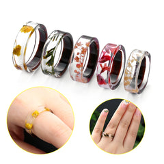 Women's 6mm 'Natural Suspension' Wood and Acetate Acrylic Ring