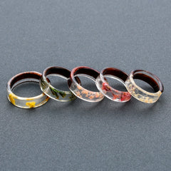Women's 6mm 'Natural Suspension' Wood and Acetate Acrylic Ring