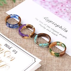 Women's 6.5mm 'Coral Reef' Zebra Wood and Acetate Acrylic Ring